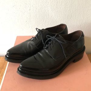 Black leather Acne Lark laced brogues